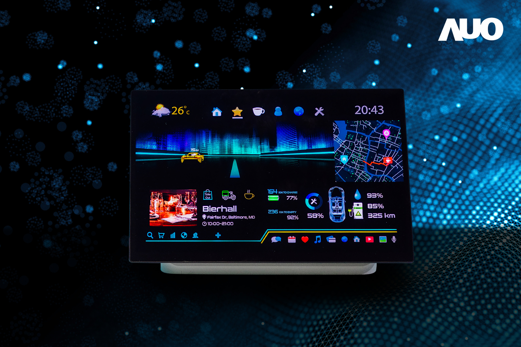 huatihuitiyu華體會(中國)16吋超高色域車載中控獲得2025顯示器元件產品技術獎之面板模組類傑出產品獎，首次在車載領域採用藍光COB（LED chip-on-board）搭載量子點（Quantum Dot）膜之Mini LED解決方案實現廣色域